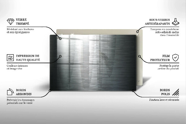 Steklena podloga za rezanje Kovinska tekstura