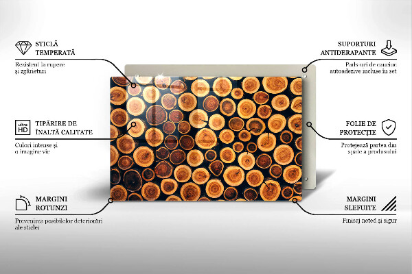 Steklena podloga za rezanje Leseni štori