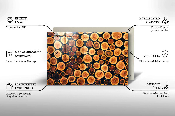 Steklena podloga za rezanje Leseni štori