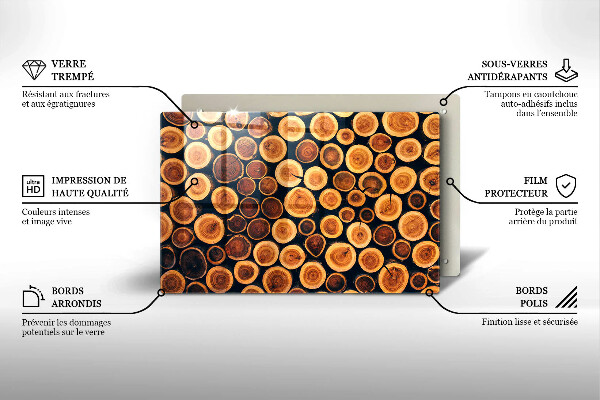 Steklena podloga za rezanje Leseni štori