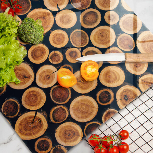 Steklena podloga za rezanje Leseni štori