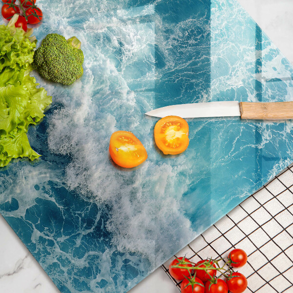 Steklena podloga za rezanje Valovi morske vode