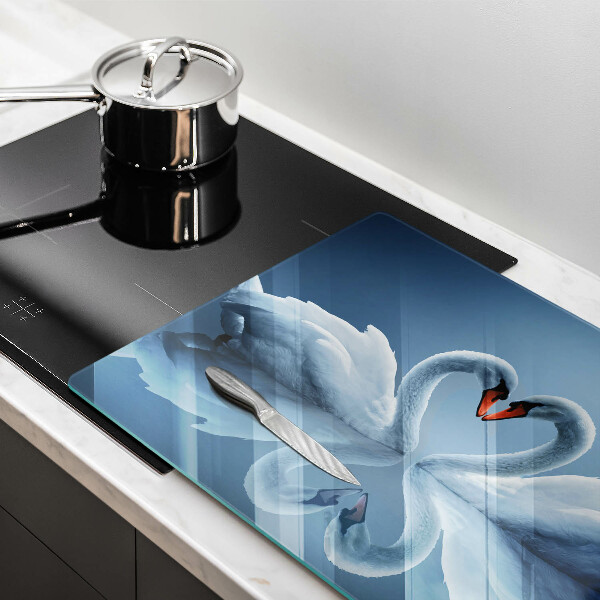 Steklena podloga za rezanje Dva labodja srca