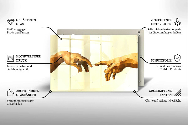 Steklena podloga za rezanje Stvarjenje Adamovih rok
