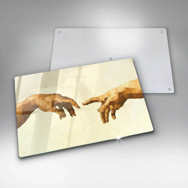 Steklena podloga za rezanje Stvarjenje Adamovih rok