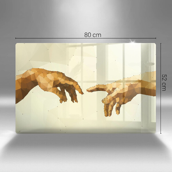 Steklena podloga za rezanje Stvarjenje Adamovih rok