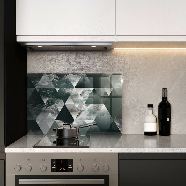 Steklena podloga za rezanje Trikotniki in voda