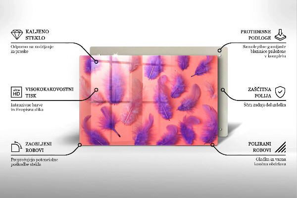 Steklena podloga za rezanje Puhasto perje