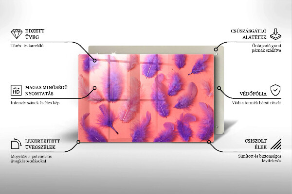 Steklena podloga za rezanje Puhasto perje