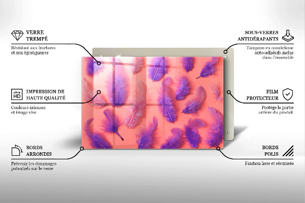 Steklena podloga za rezanje Puhasto perje