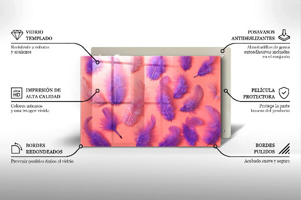 Steklena podloga za rezanje Puhasto perje