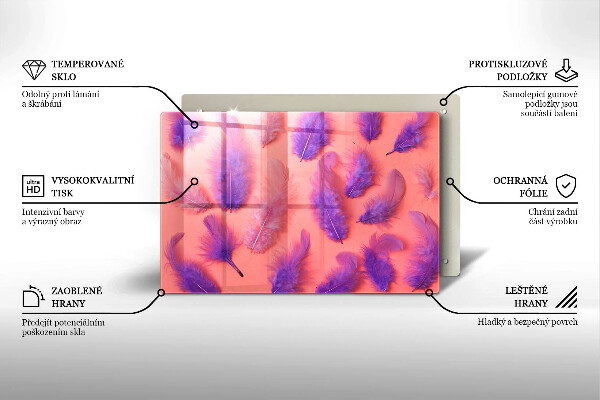 Steklena podloga za rezanje Puhasto perje