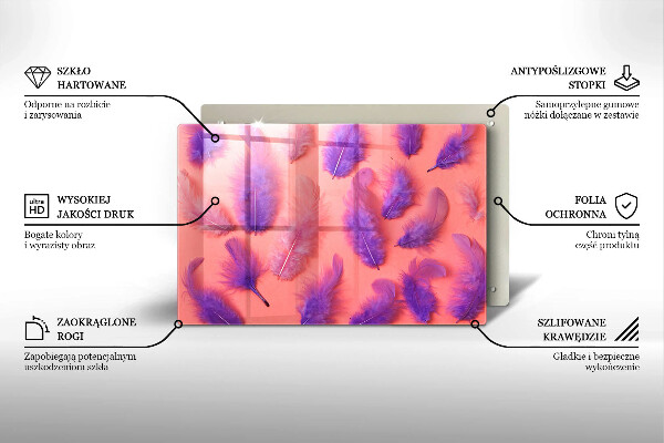 Steklena podloga za rezanje Puhasto perje