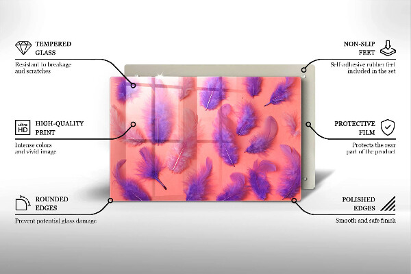 Steklena podloga za rezanje Puhasto perje