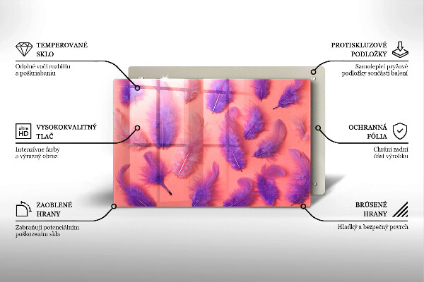 Steklena podloga za rezanje Puhasto perje