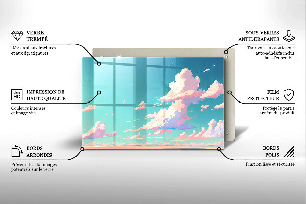 Steklena podloga za rezanje Pravljična nebesa