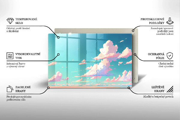 Steklena podloga za rezanje Pravljična nebesa