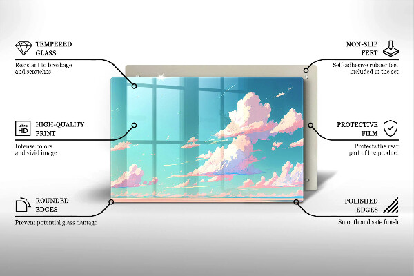 Steklena podloga za rezanje Pravljična nebesa