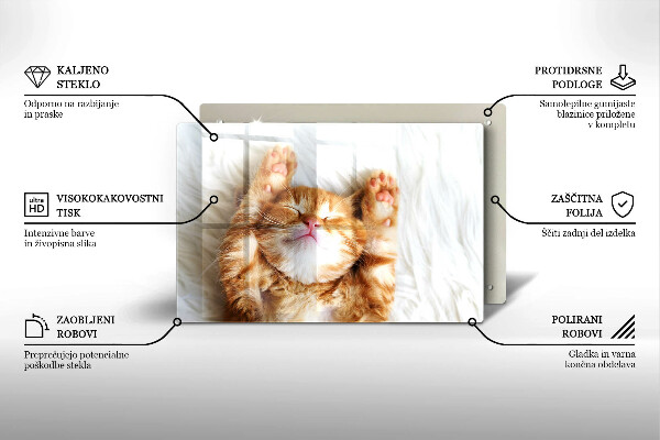 Steklena podloga za rezanje Majhna ljubka mucka