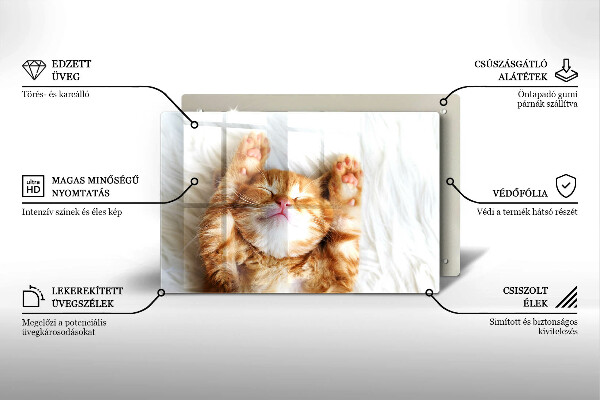 Steklena podloga za rezanje Majhna ljubka mucka