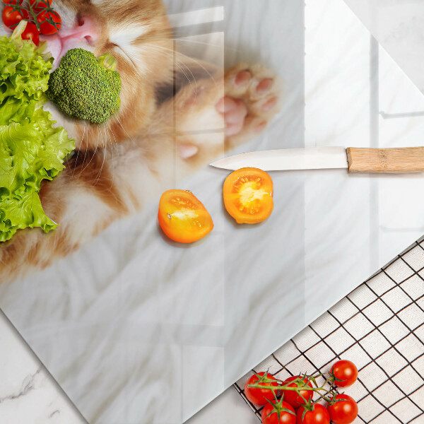 Steklena podloga za rezanje Majhna ljubka mucka