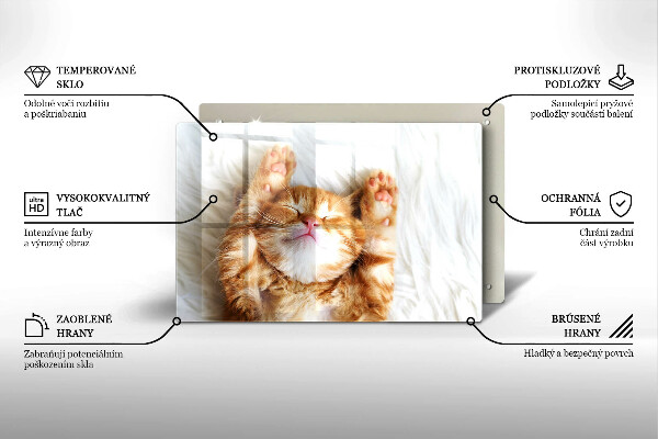 Steklena podloga za rezanje Majhna ljubka mucka