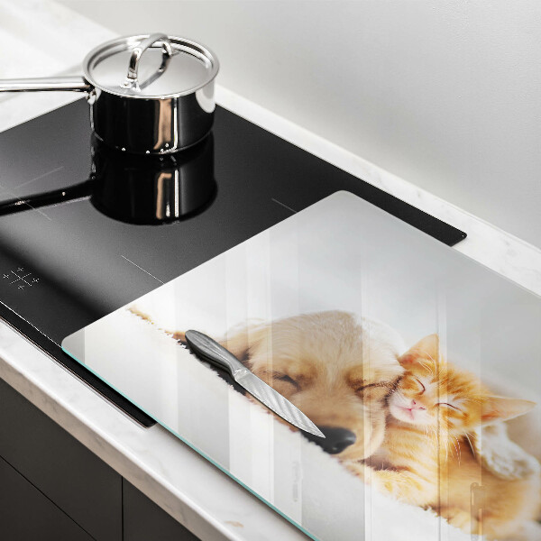 Steklena podloga za rezanje Živali pes in mačka