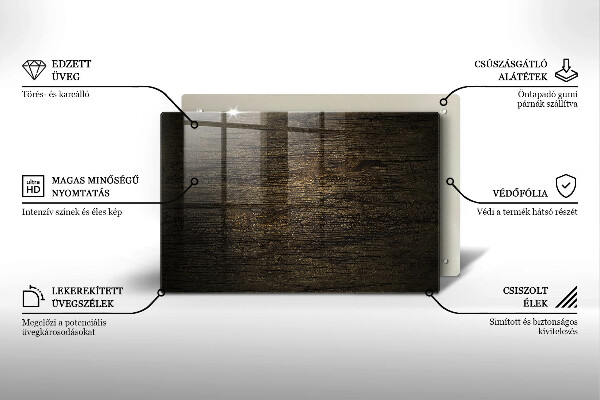 Steklena podloga za rezanje Tekstura lesnega lubja