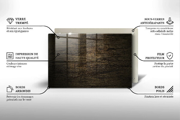 Steklena podloga za rezanje Tekstura lesnega lubja