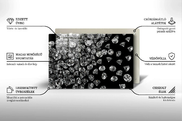 Steklena podloga za rezanje Diamanti diamanti