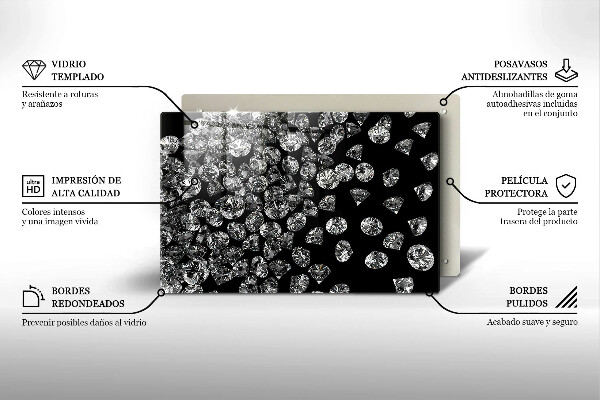 Steklena podloga za rezanje Diamanti diamanti