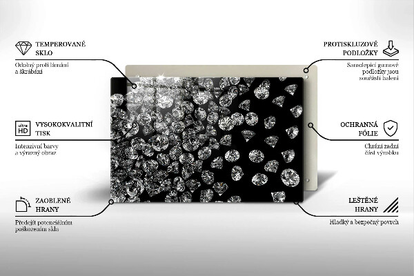 Steklena podloga za rezanje Diamanti diamanti