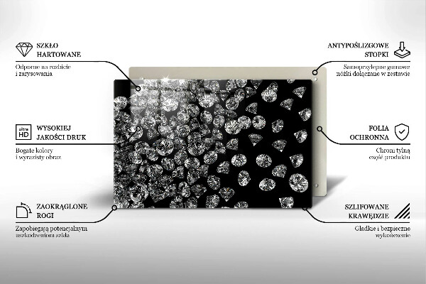 Steklena podloga za rezanje Diamanti diamanti