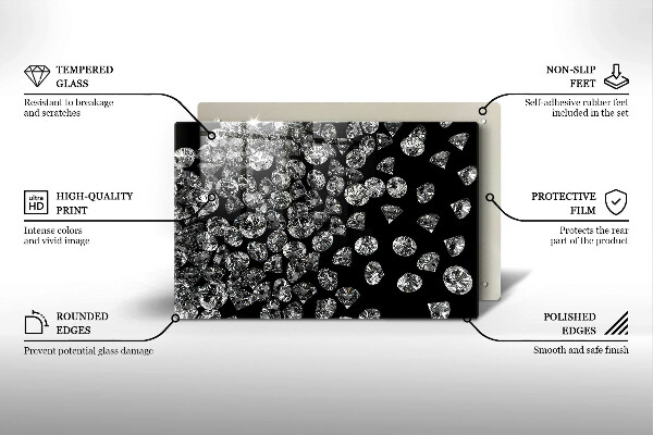 Steklena podloga za rezanje Diamanti diamanti