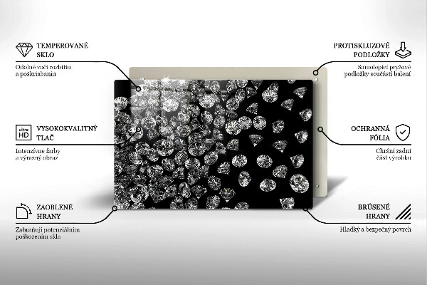 Steklena podloga za rezanje Diamanti diamanti