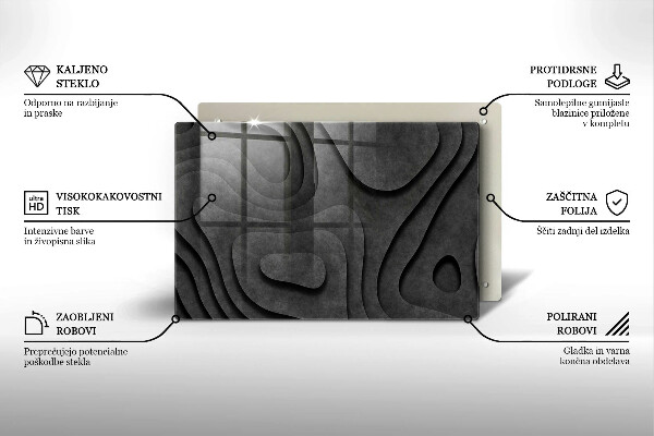 Steklena podloga za rezanje 3D oblike kamnov