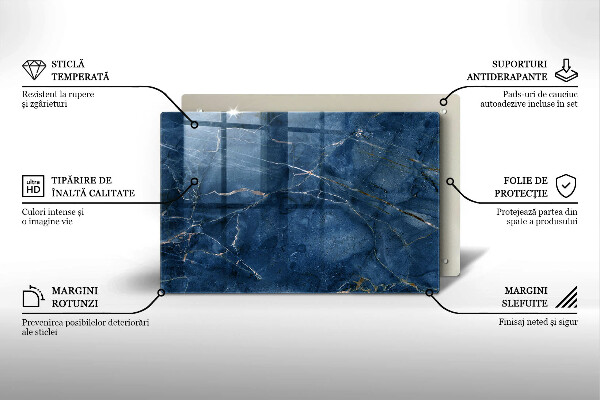 Steklena podloga za rezanje Tekstura marmornega kamna