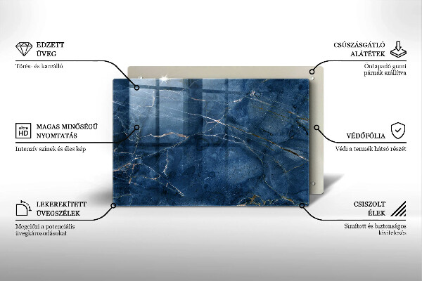 Steklena podloga za rezanje Tekstura marmornega kamna