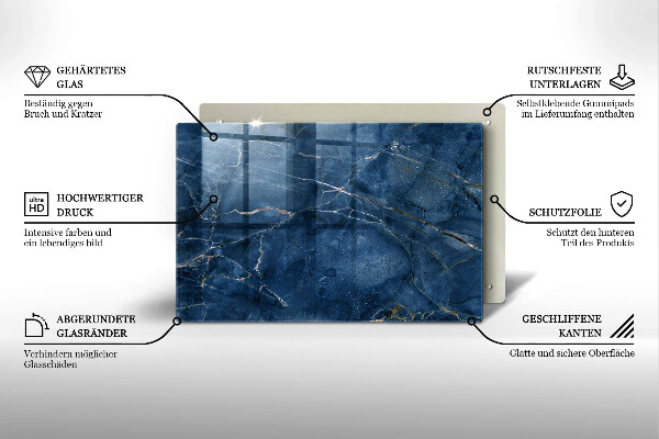 Steklena podloga za rezanje Tekstura marmornega kamna