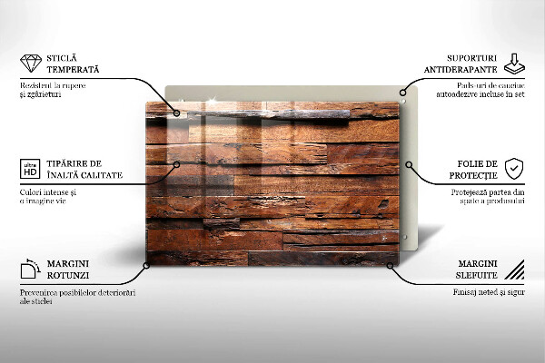 Steklena podloga za rezanje Dekorativne lesene plošče