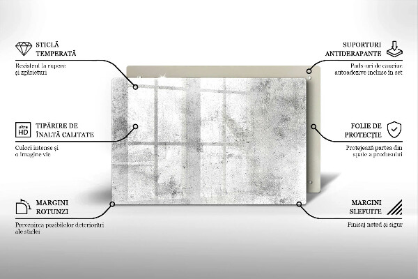 Steklena podloga za rezanje Tekstura betona