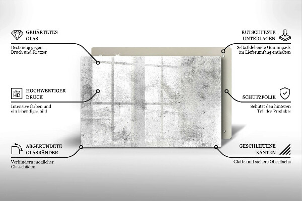 Steklena podloga za rezanje Tekstura betona