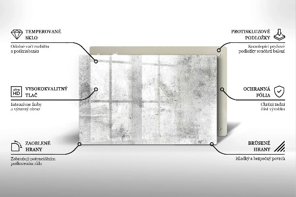 Steklena podloga za rezanje Tekstura betona