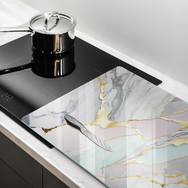 Steklena podloga za rezanje Pastelni marmor