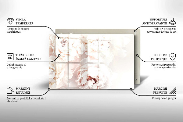 Steklena podloga za rezanje Pastelne potonike