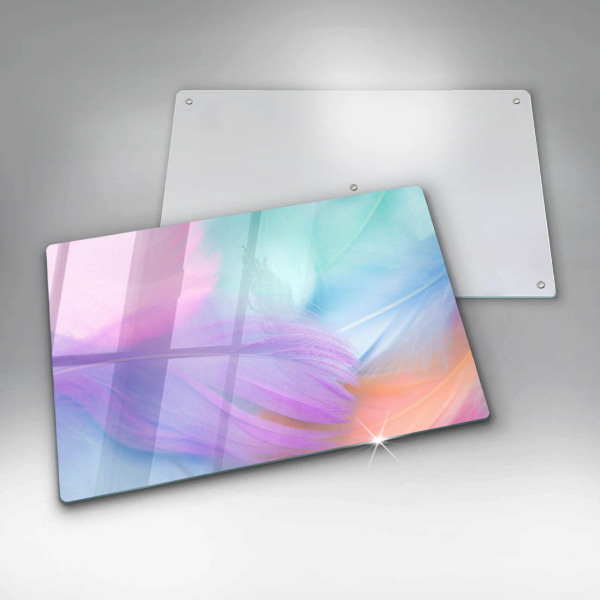 Steklena podloga za rezanje Pastelno perje