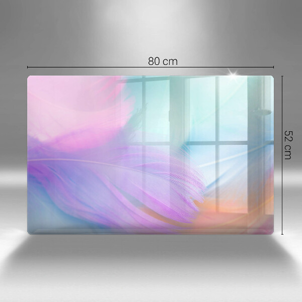 Steklena podloga za rezanje Pastelno perje