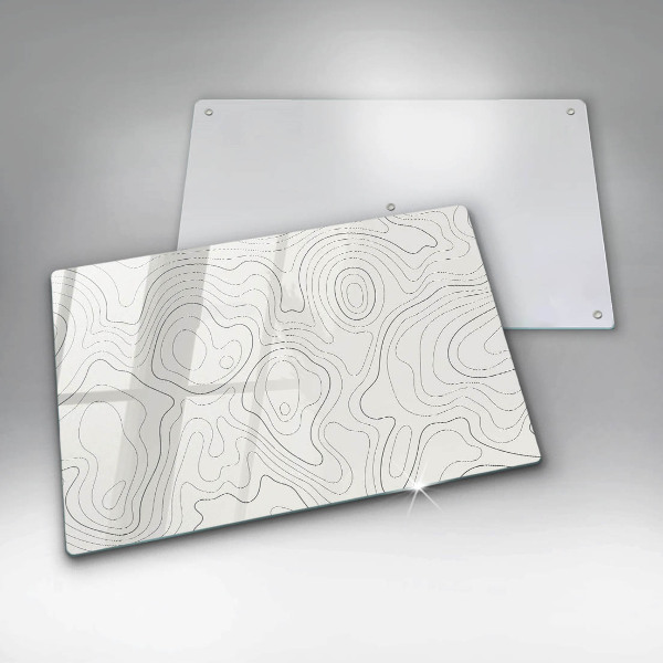 Steklena podloga za rezanje Line art design