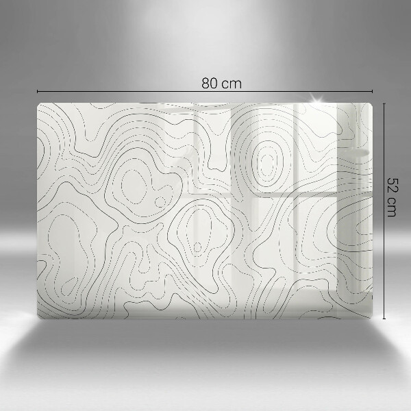 Steklena podloga za rezanje Line art design