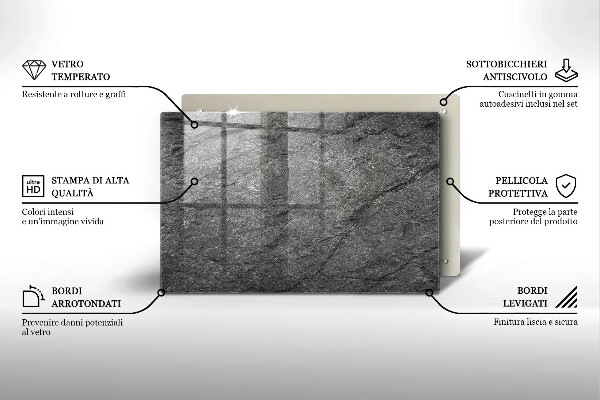 Steklena podloga za rezanje Kamnita tekstura